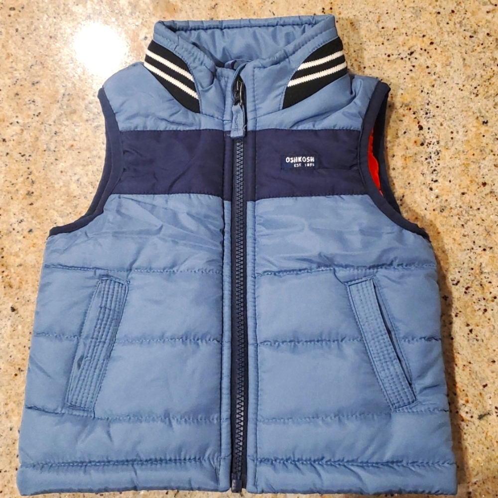 Oshkosh Puffer Vest, 12 Months, Baby/Toddler, Blue and Orange